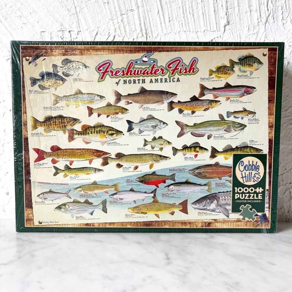 Cobble Hill Freshwater Fish of North America 1000 Piece Puzzle NEW